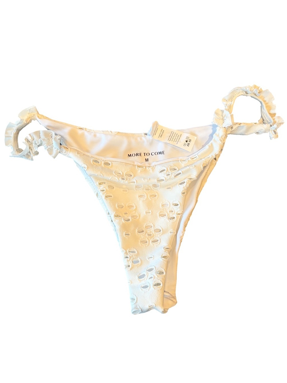 More To Come NWOT Eyelet Swim Bikini Bottom White Size M